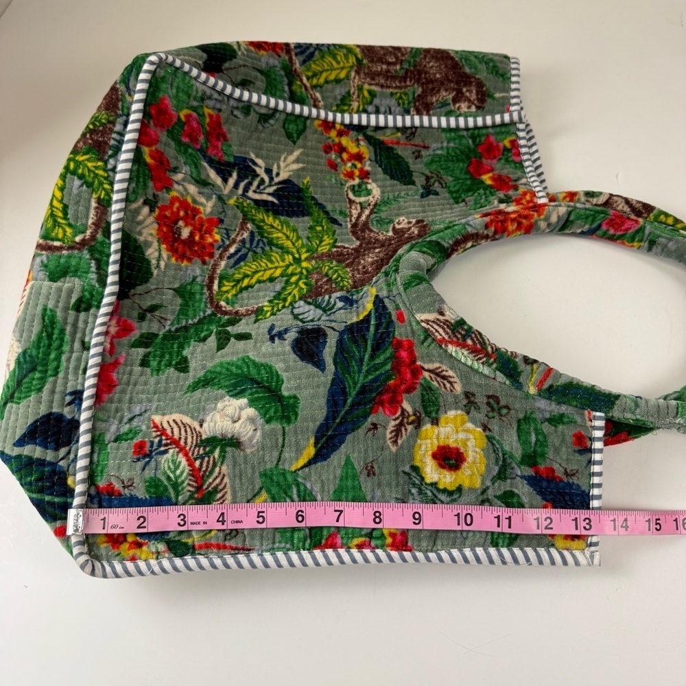 Monkey Print Bag Tote Bag Market Bag Velvet Bag Quilted Bags Multicolor - Picture 11 of 13